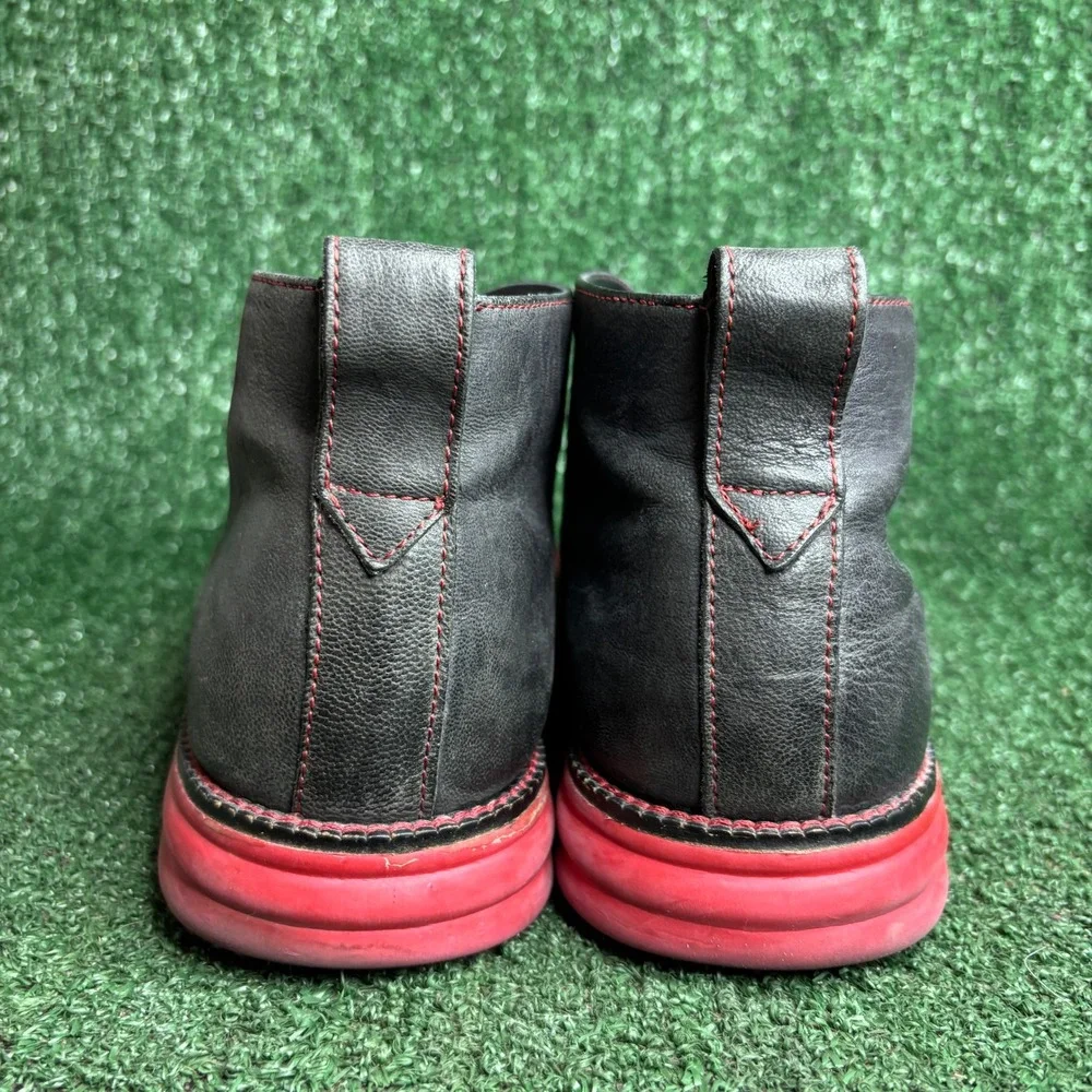 Donald J Pliner EYES E6 Leather Red Sole Chukka Desert Boots Black Mens Size 9 M
